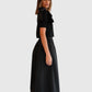 House of Dagmar Pleated Curved Rock Schwarz von der Seite getragen