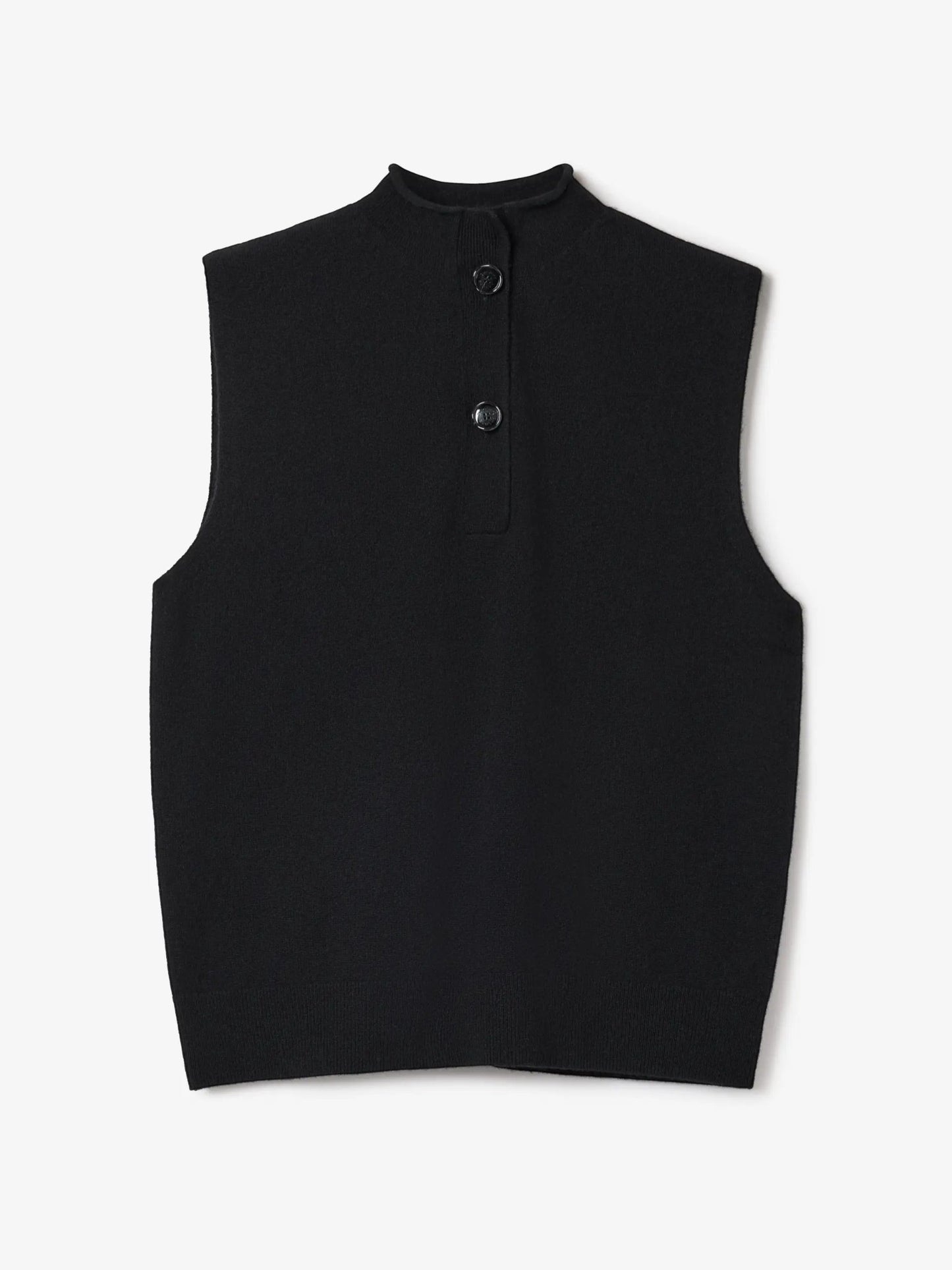 House of Dagmar Ärmelloses Stricktop aus Kaschmirmischung Schwarz als Freisteller