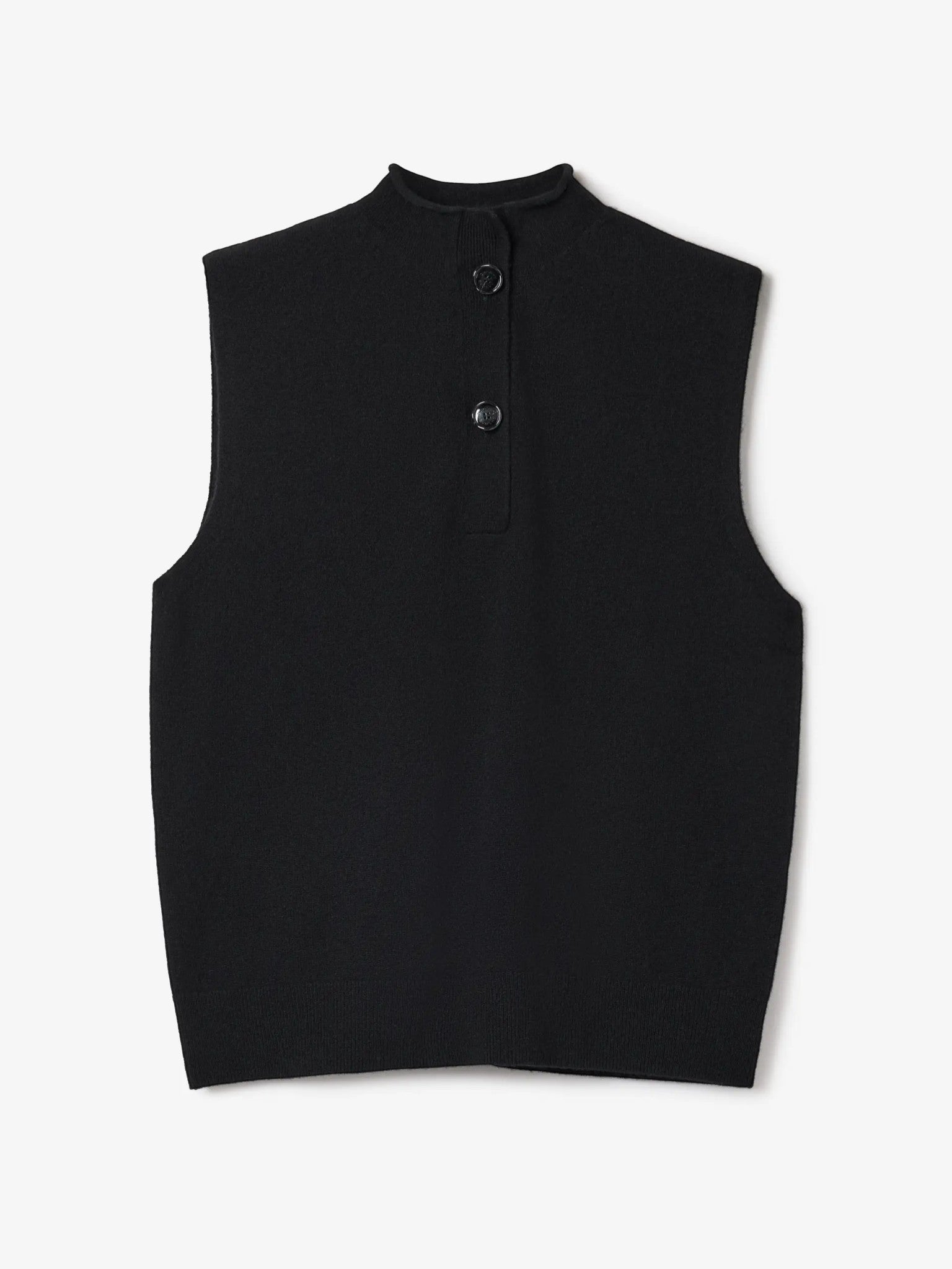 House of Dagmar Ärmelloses Stricktop aus Kaschmirmischung Schwarz als Freisteller