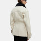 House of Dagmar Two Tone Jacke Creme Schwarz von hinten getragen