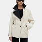 Detail der House of Dagmar Two Tone Jacke Creme Schwarz im getragenen Styling