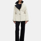 House of Dagmar Two Tone Jacke Creme Schwarz von vorne getragen