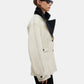 House of Dagmar Two Tone Jacke Creme Schwarz im getragenen Styling von der Seite