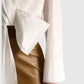 Drapierte Popeline-Bluse mit Schleifendetail