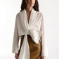 Drapierte Popeline-Bluse mit Schleifendetail