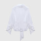 Drapierte Popeline-Bluse mit Schleifendetail