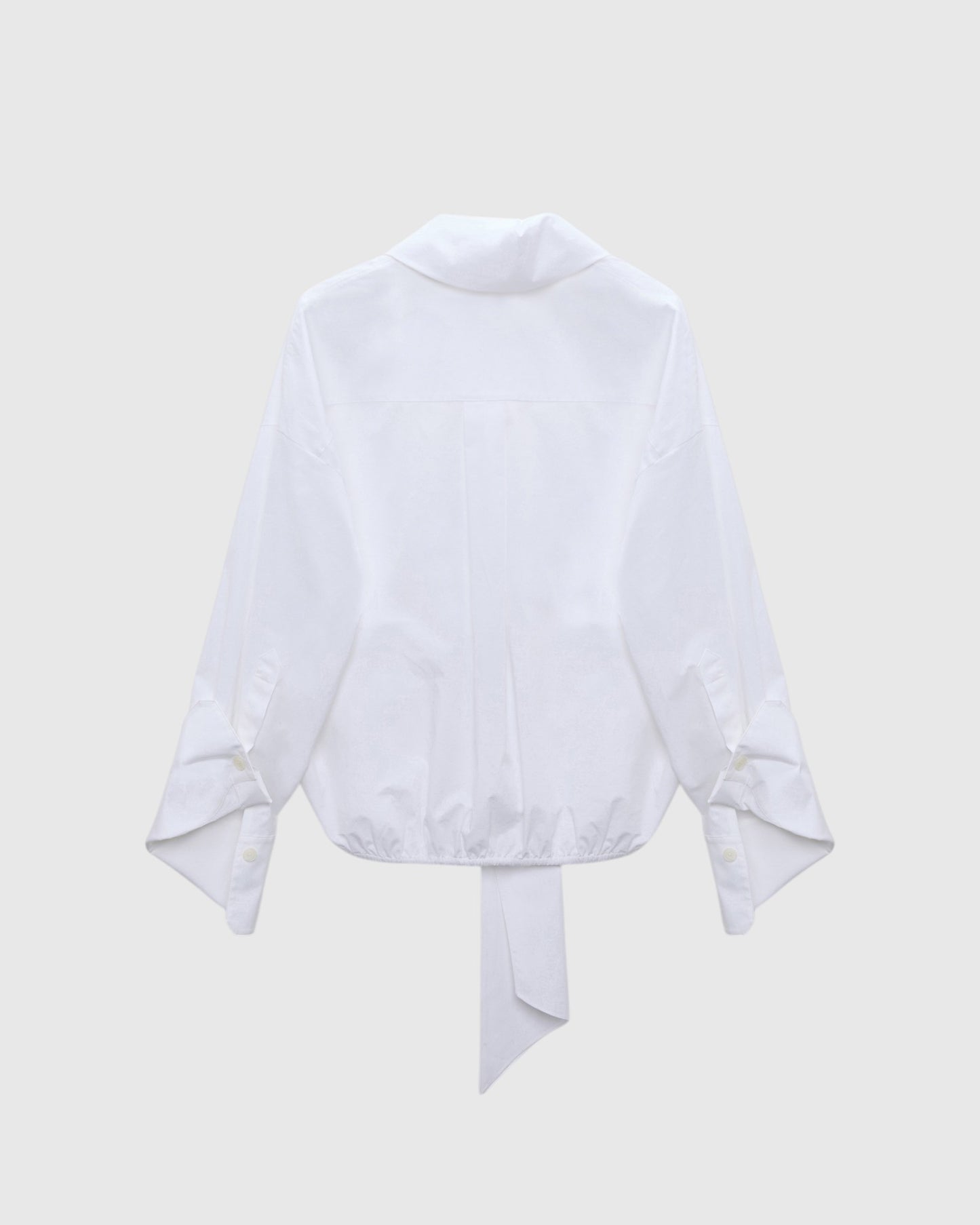 Drapierte Popeline-Bluse mit Schleifendetail