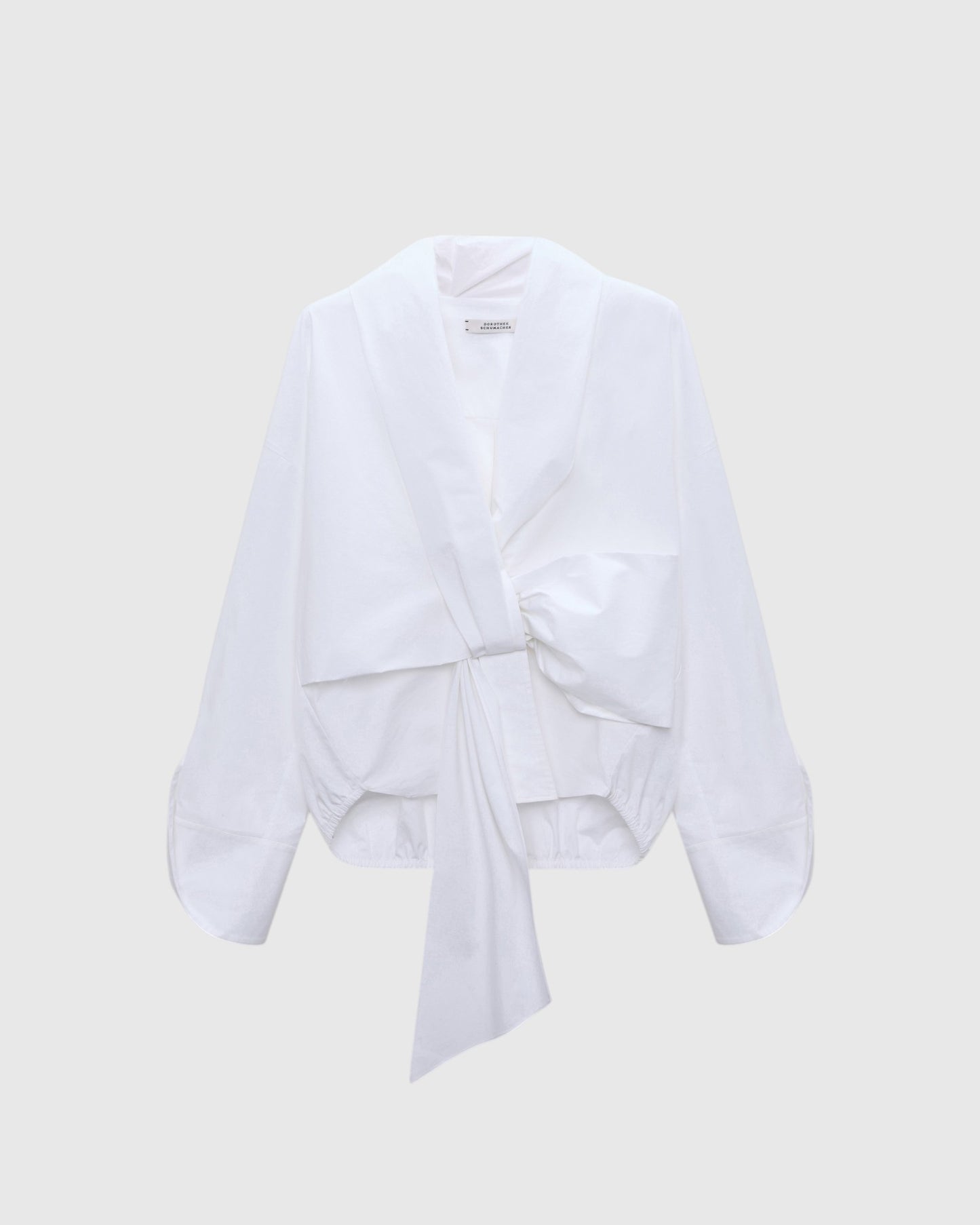 Drapierte Popeline-Bluse mit Schleifendetail