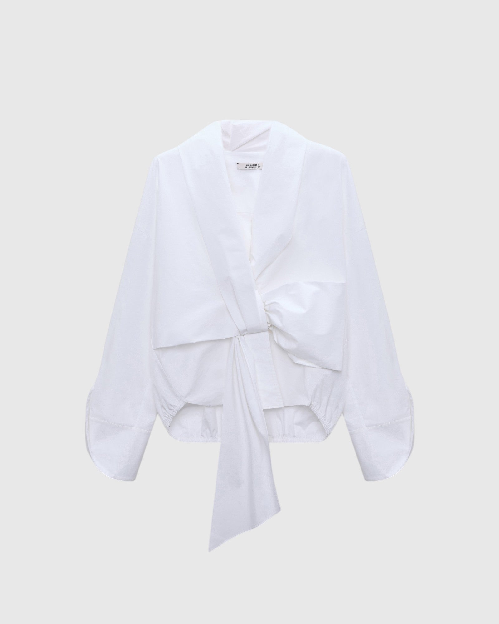 Drapierte Popeline-Bluse mit Schleifendetail