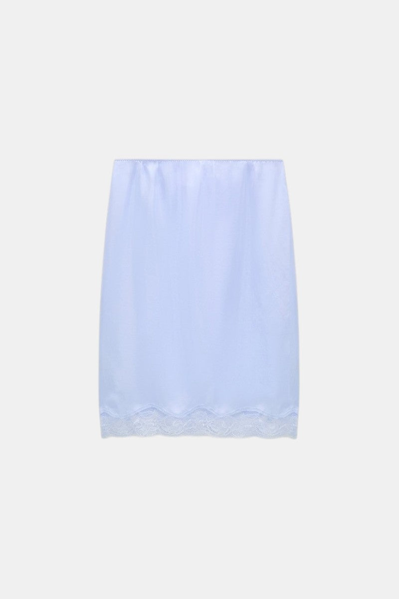 Rock Seide in Blau mit Spitze