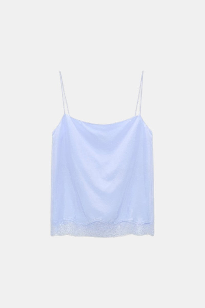 Top aus Seide in Blau