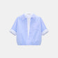 Dorothee Schumacher Powerful Ease Bluse Hellblau Weiss als Freisteller