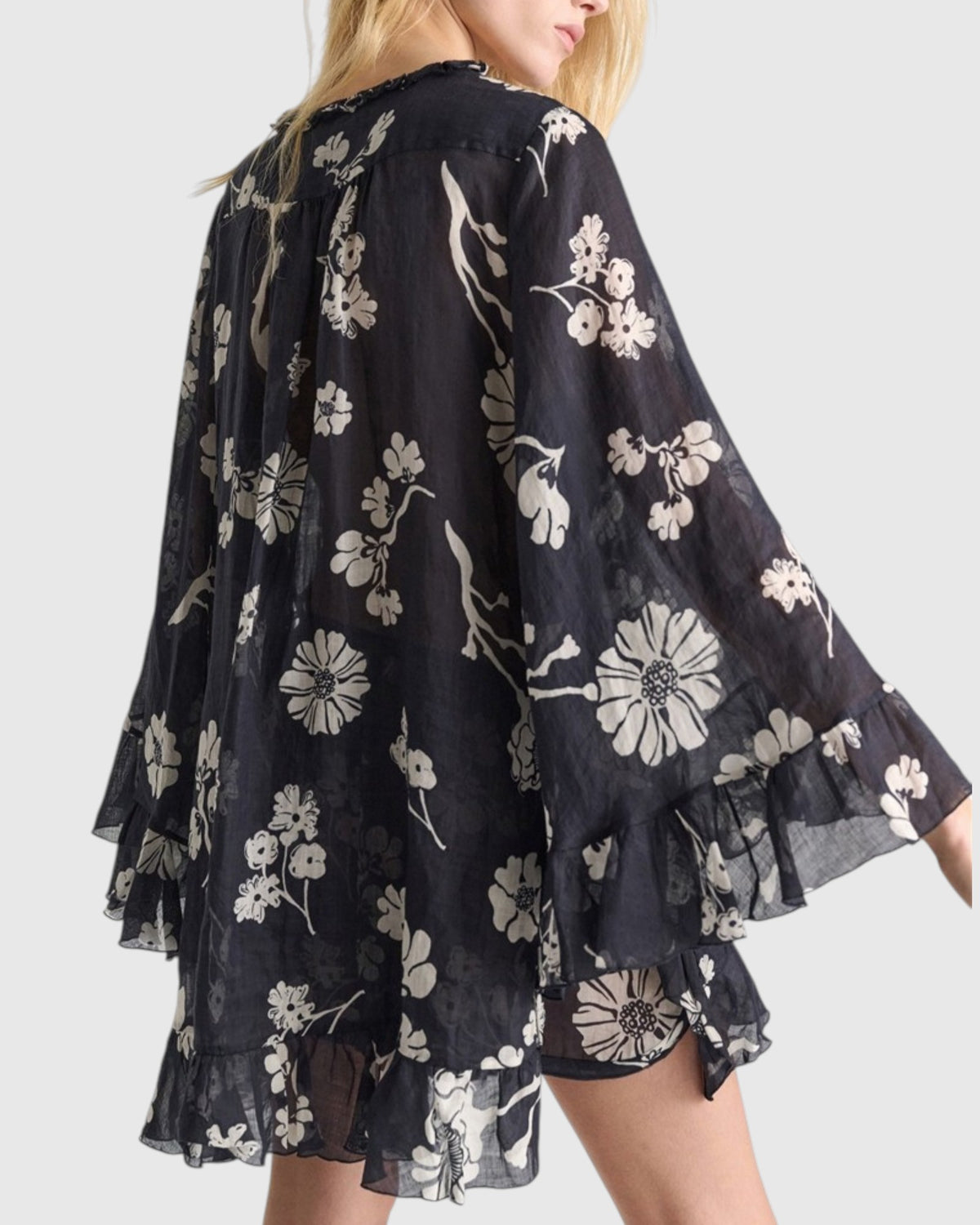Floral Daydream Bluse Dunkelblau