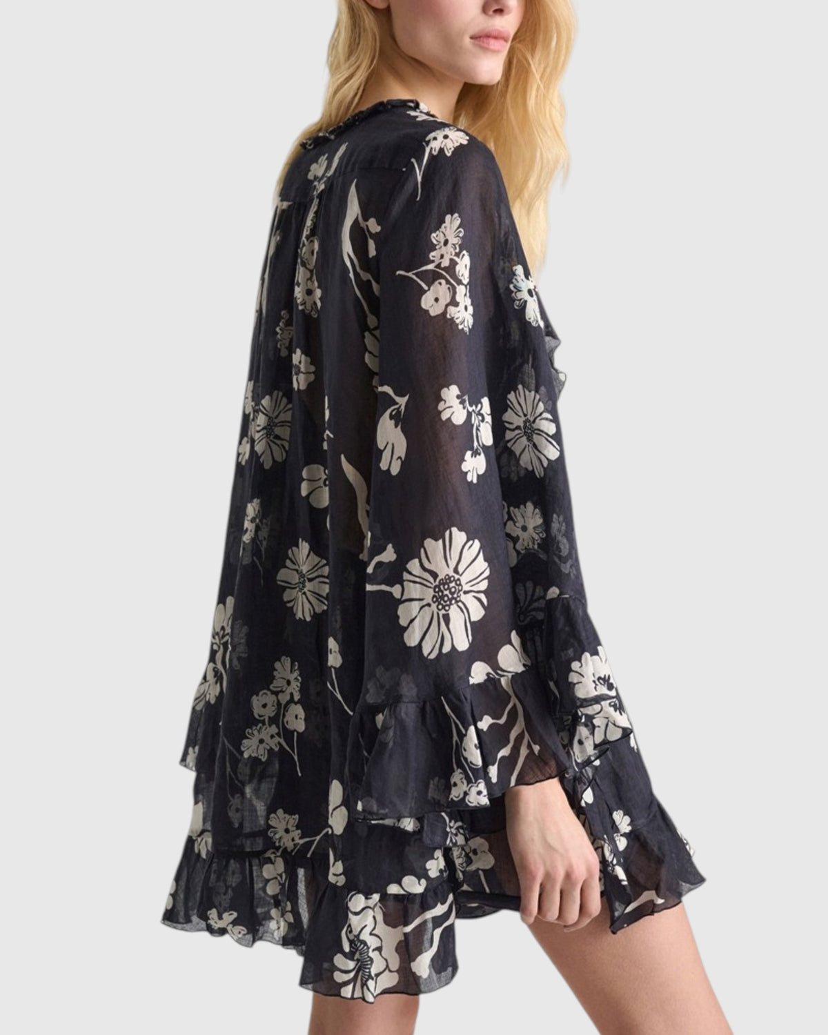 Floral Daydream Bluse Dunkelblau
