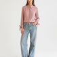 Dorothee Schumacher Bluse mit Binde-Elementen Rosa von vorne getragen