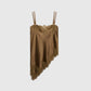 Asymmetrisches Seidentop mit Spitze