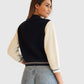 Dorothee Schumacher Bomberjacke aus Alpaka-Mix Navy von hinten getragen
