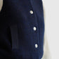 Detail der Dorothee Schumacher Bomberjacke aus Alpaka-Mix Navy als Stoff- und Farbansicht