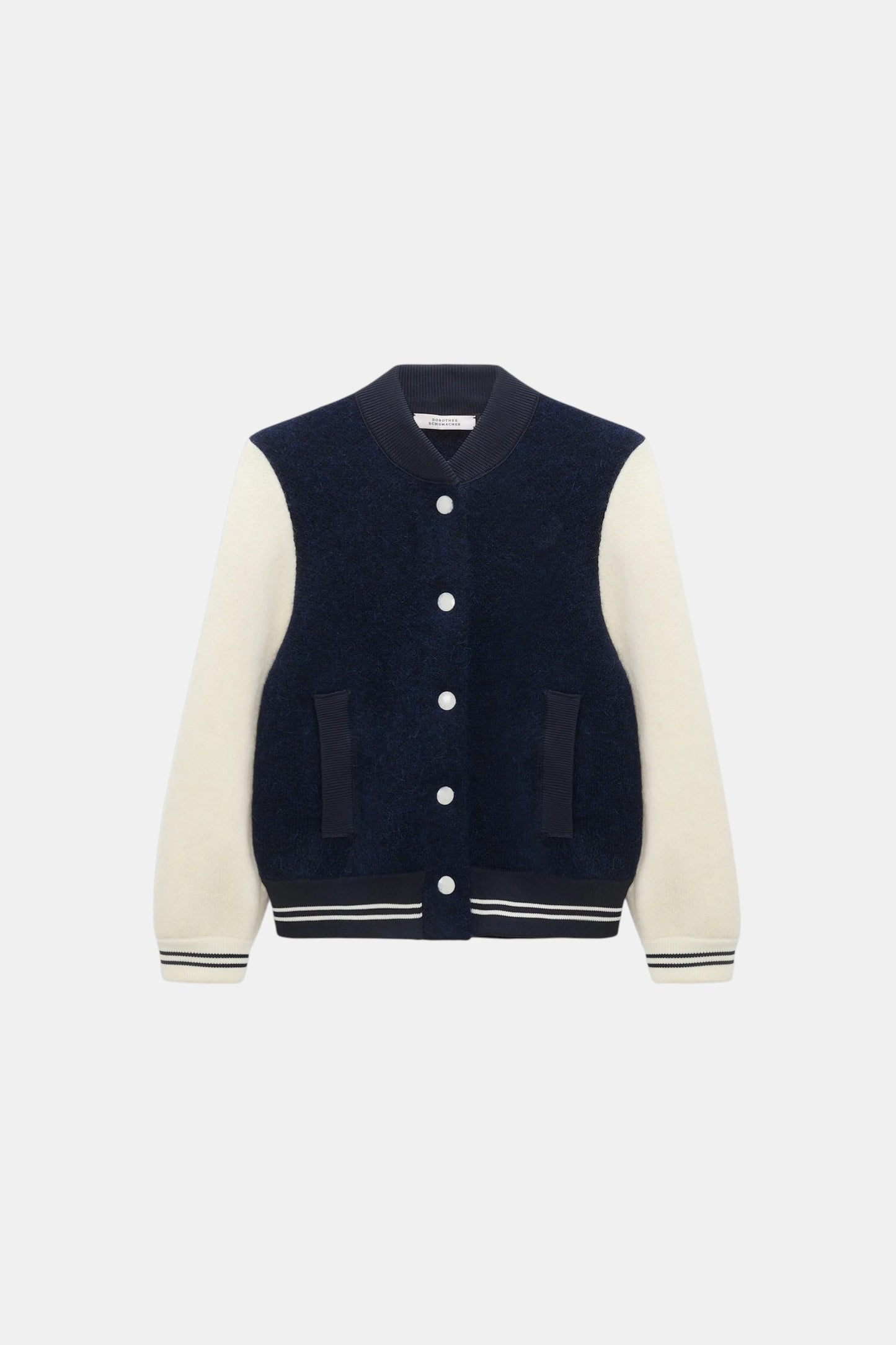Dorothee Schumacher Bomberjacke aus Alpaka-Mix Navy als Freisteller von vorne