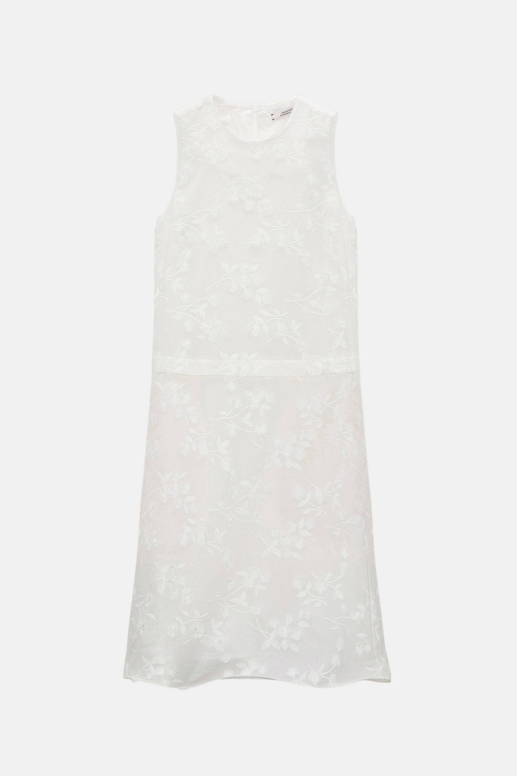 Dorothee Schumacher Light Volumes Kleid Weiß ohne Kragen als Freisteller von vorne