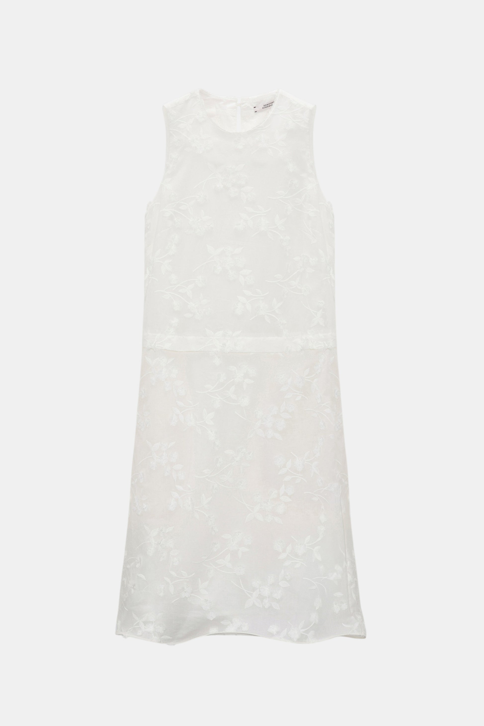 Dorothee Schumacher Light Volumes Kleid Weiß ohne Kragen als Freisteller von vorne