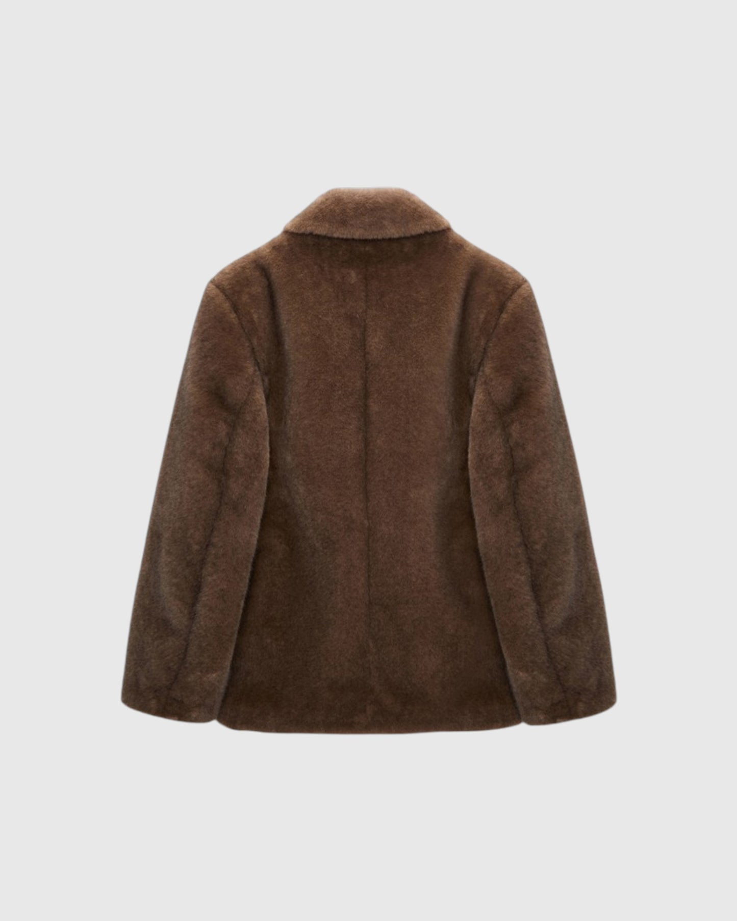 Faux-Fur Jacke im Blazerstil Braun