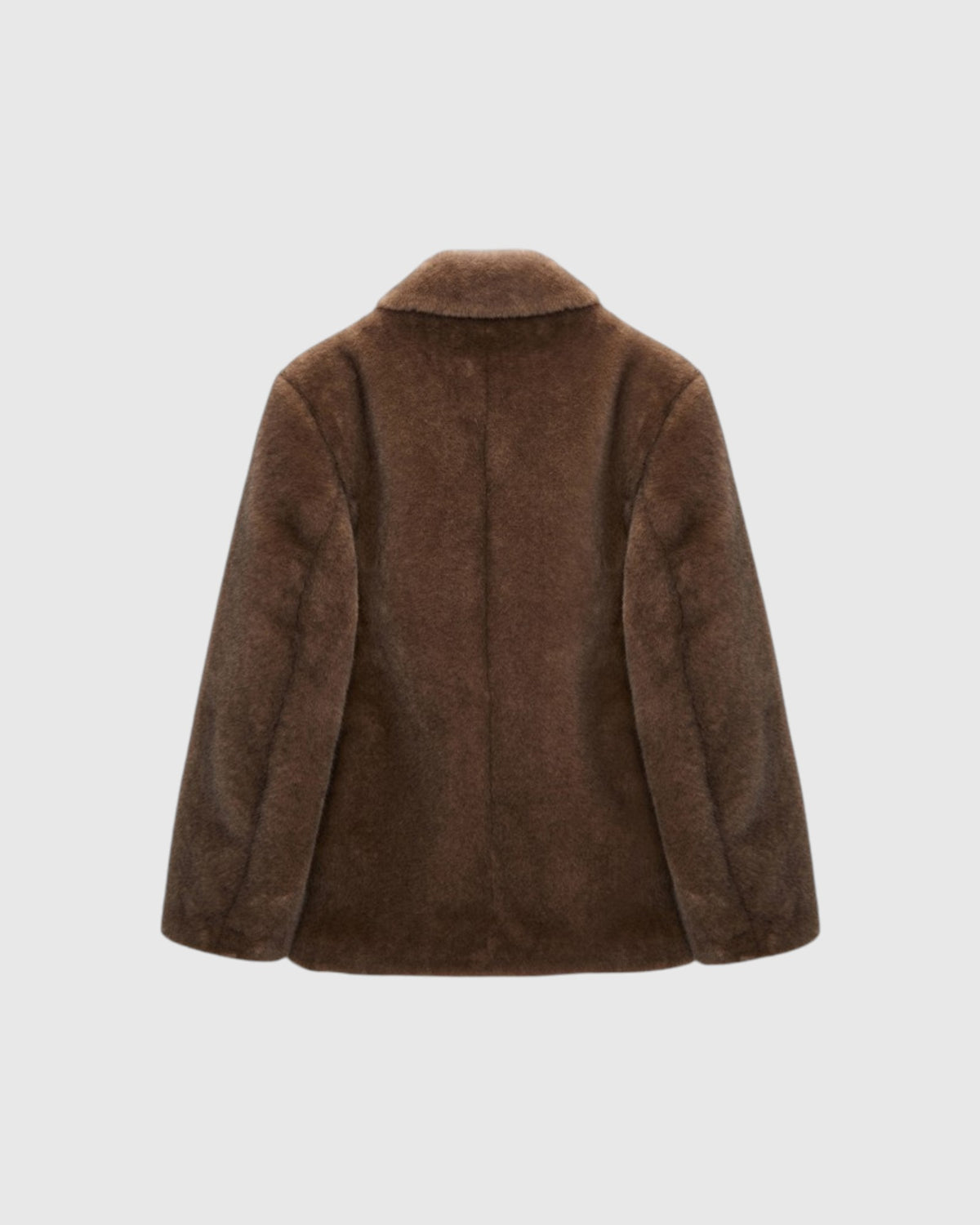 Faux Fur Blazer Jacket Brown