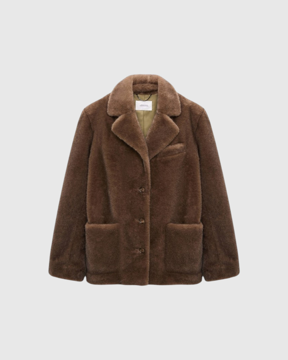 Faux-Fur Jacke im Blazerstil Braun