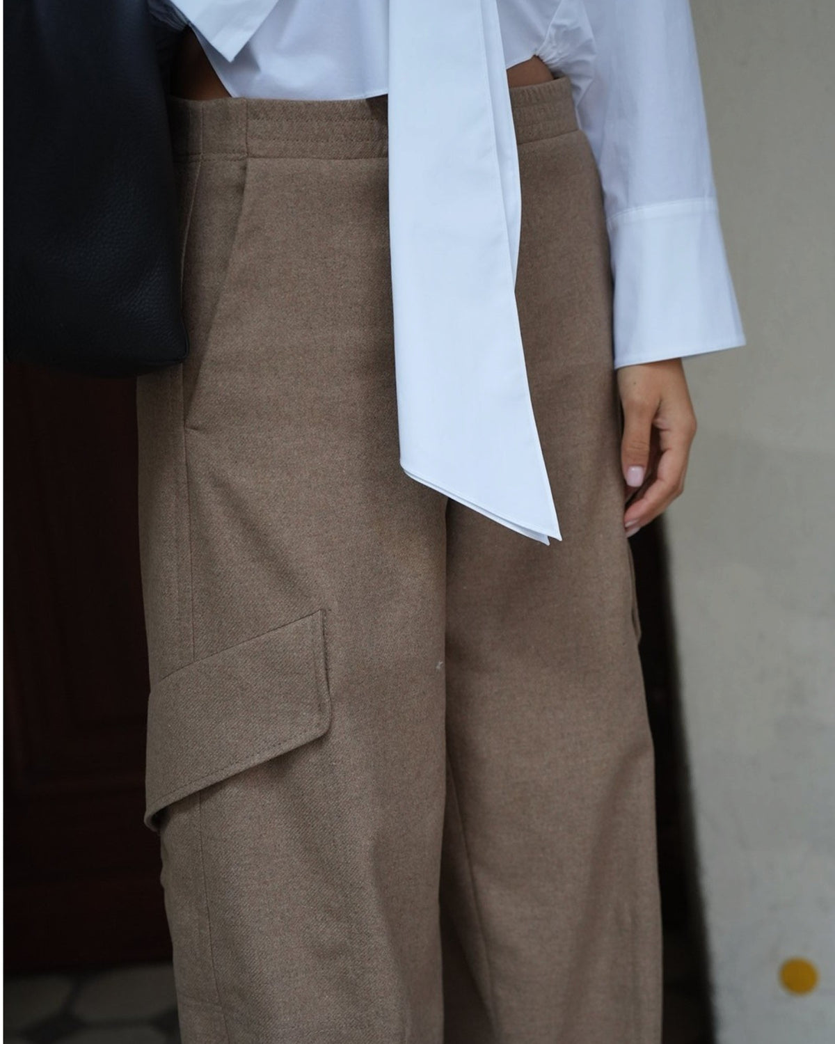 Barrel-Hose mit Cargotaschen Beige