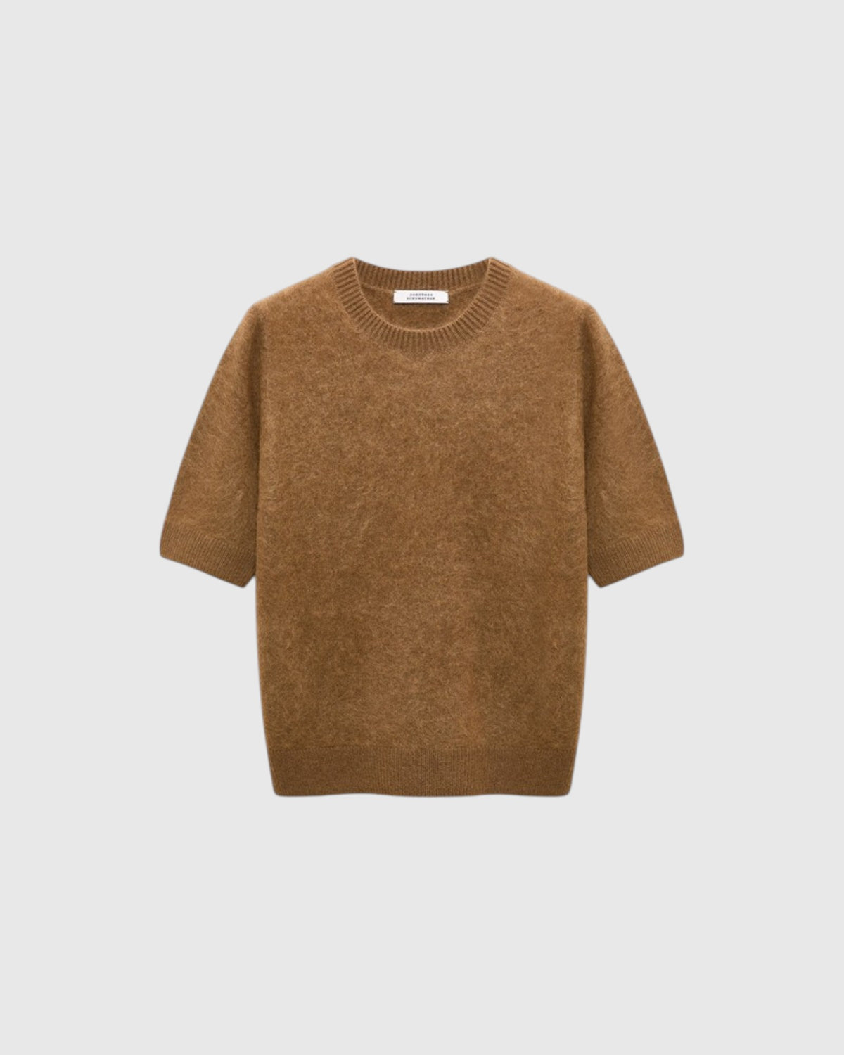 Dorothee Schumacher Fluffy Kurzarm-Pullover in Braun als Freisteller
