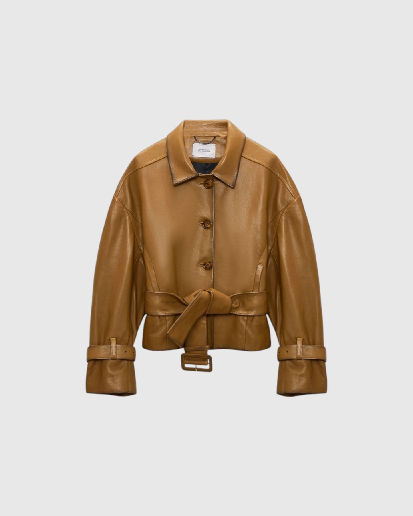 Lederjacke mit Taillengürtel