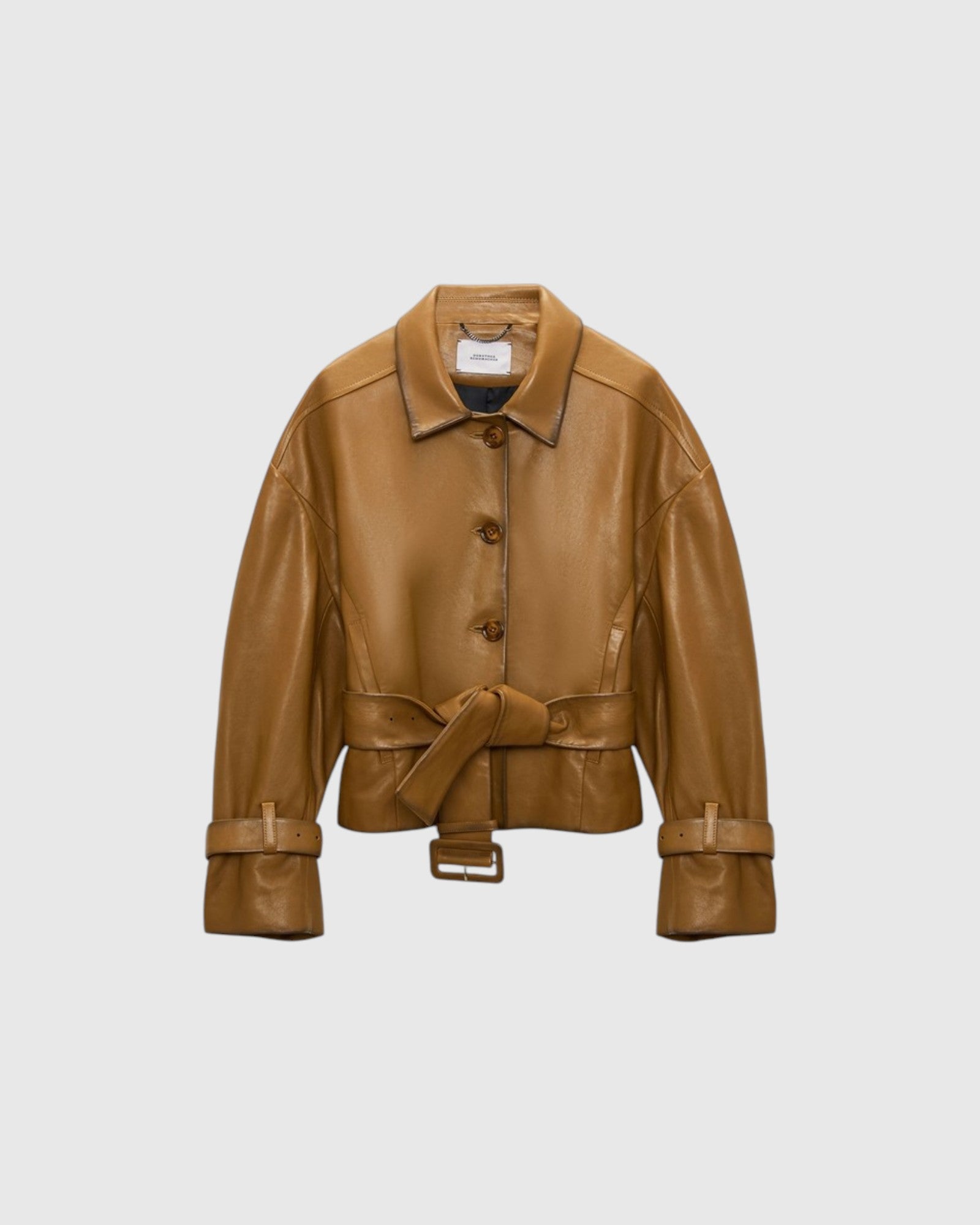 Lederjacke mit Taillengürtel