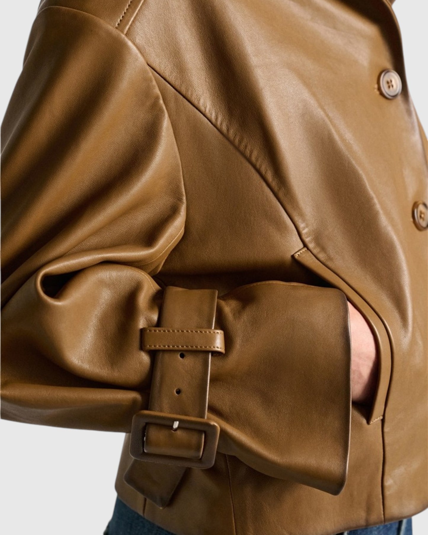 Lederjacke mit Taillengürtel
