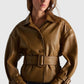 Lederjacke mit Taillengürtel