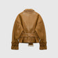 Lederjacke mit Taillengürtel