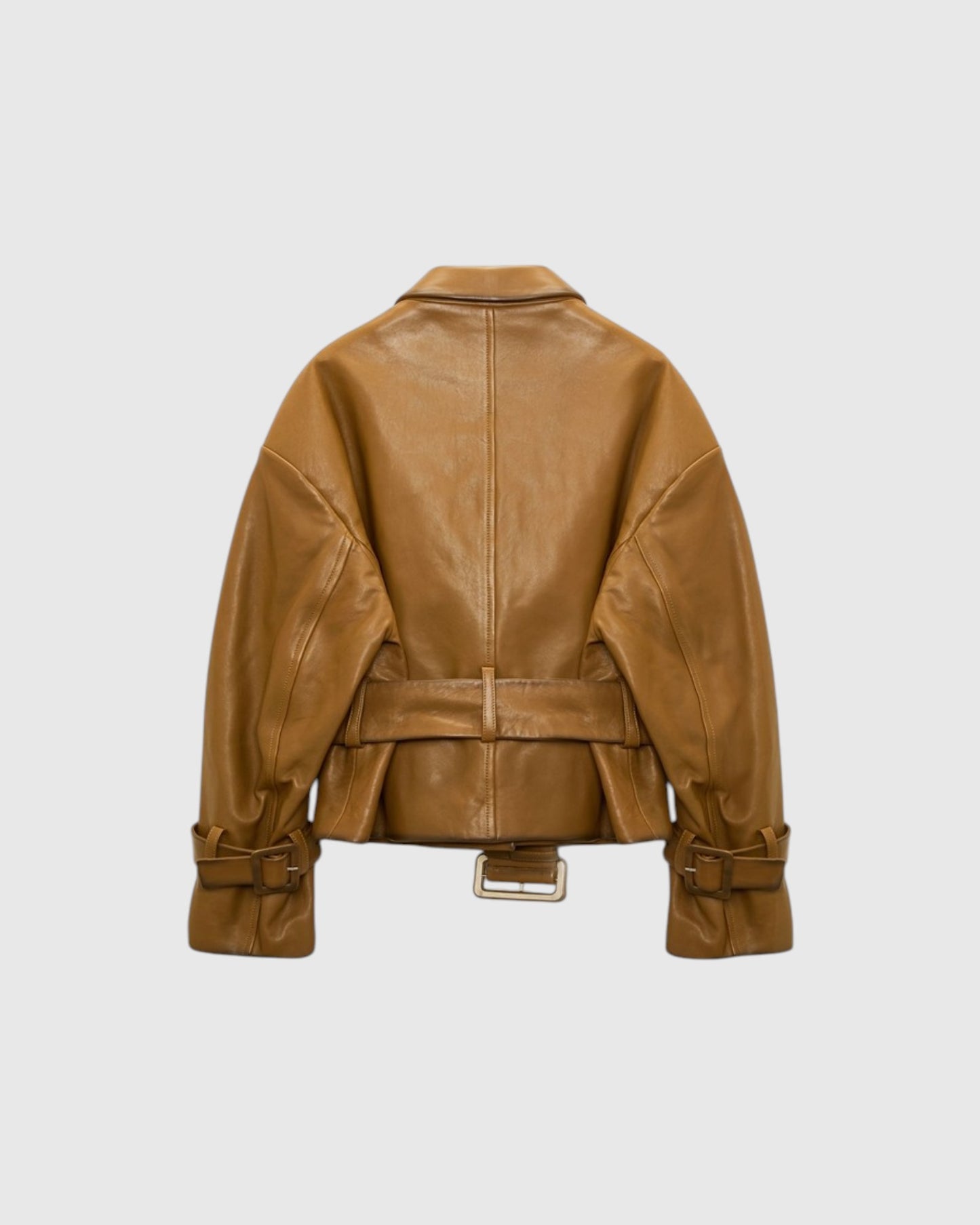 Lederjacke mit Taillengürtel