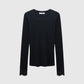 Langarmshirt Spitzeneinsatz Schwarz
