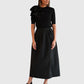 House of Dagmar Pleated Curved Rock Schwarz von vorne getragen