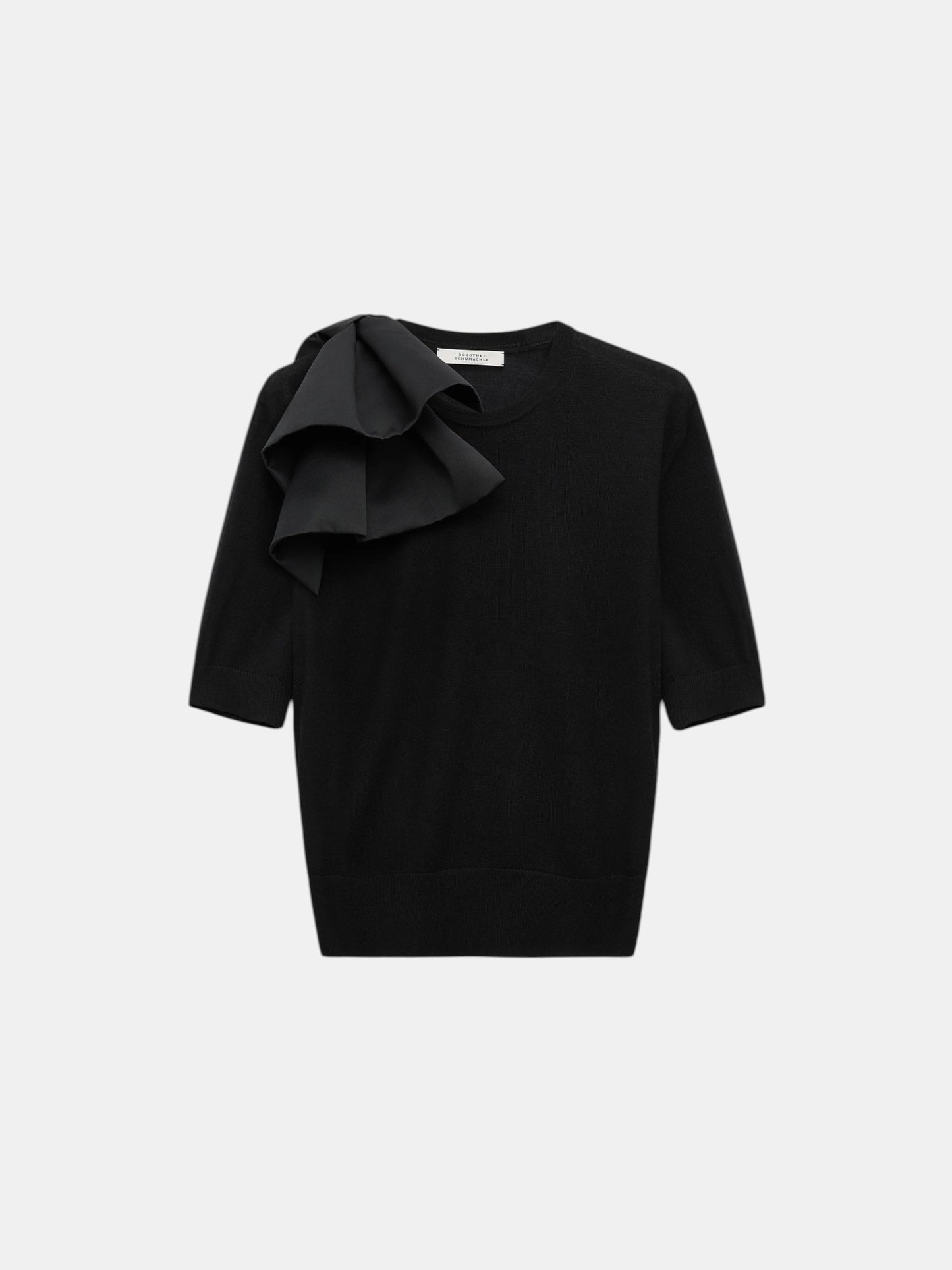 Dorothee Schumacher Pullover mit abnehmbarer Schleife Schwarz als Freisteller