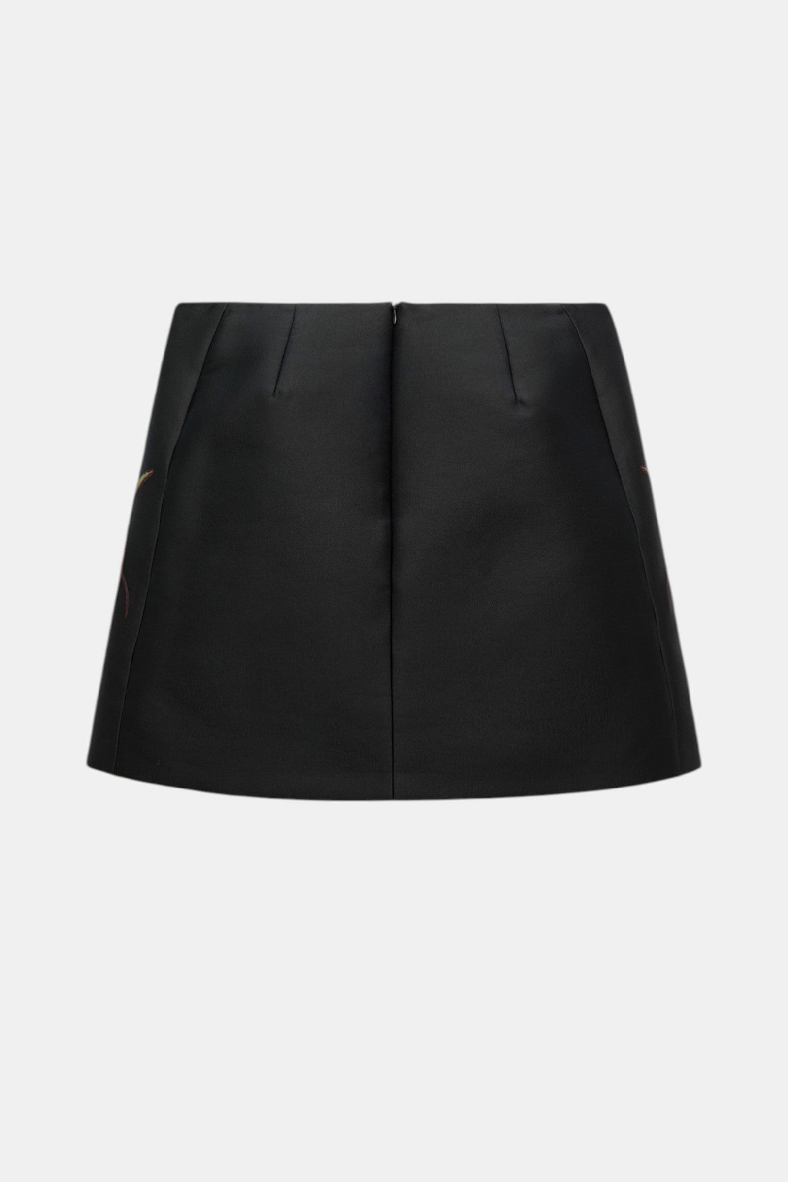 Rock aus Cloqué-Jacquard mit floralem Motiv Schwarz