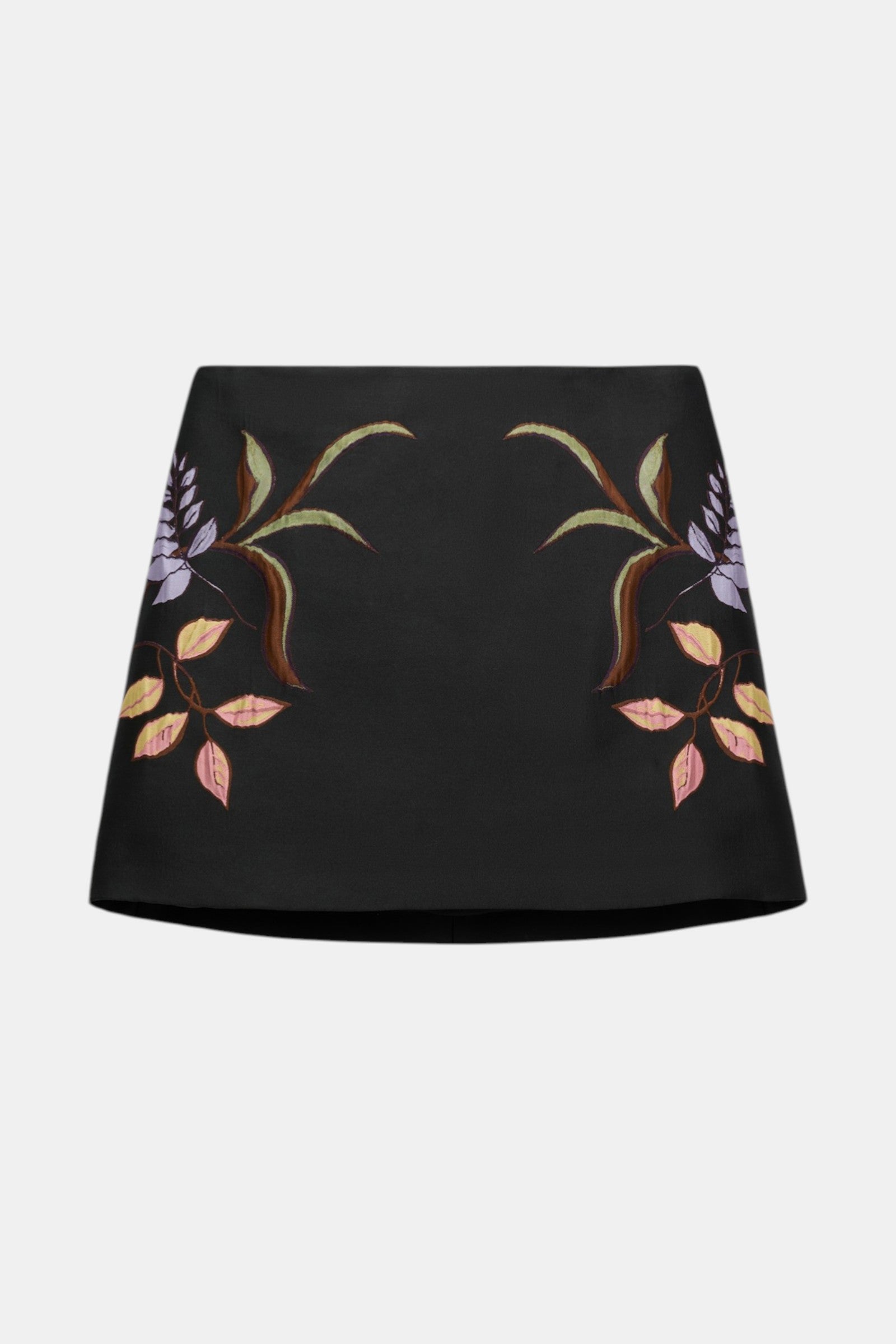 Dorothee Schumacher Rock aus Cloqué-Jacquard mit floralem Motiv Schwarz als Freisteller von vorne