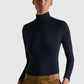 Rollkragenpullover Doppelkragen Navy
