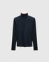 Dorothee Schumacher Rollkragenpullover mit Doppelkragen in Navy als Freisteller