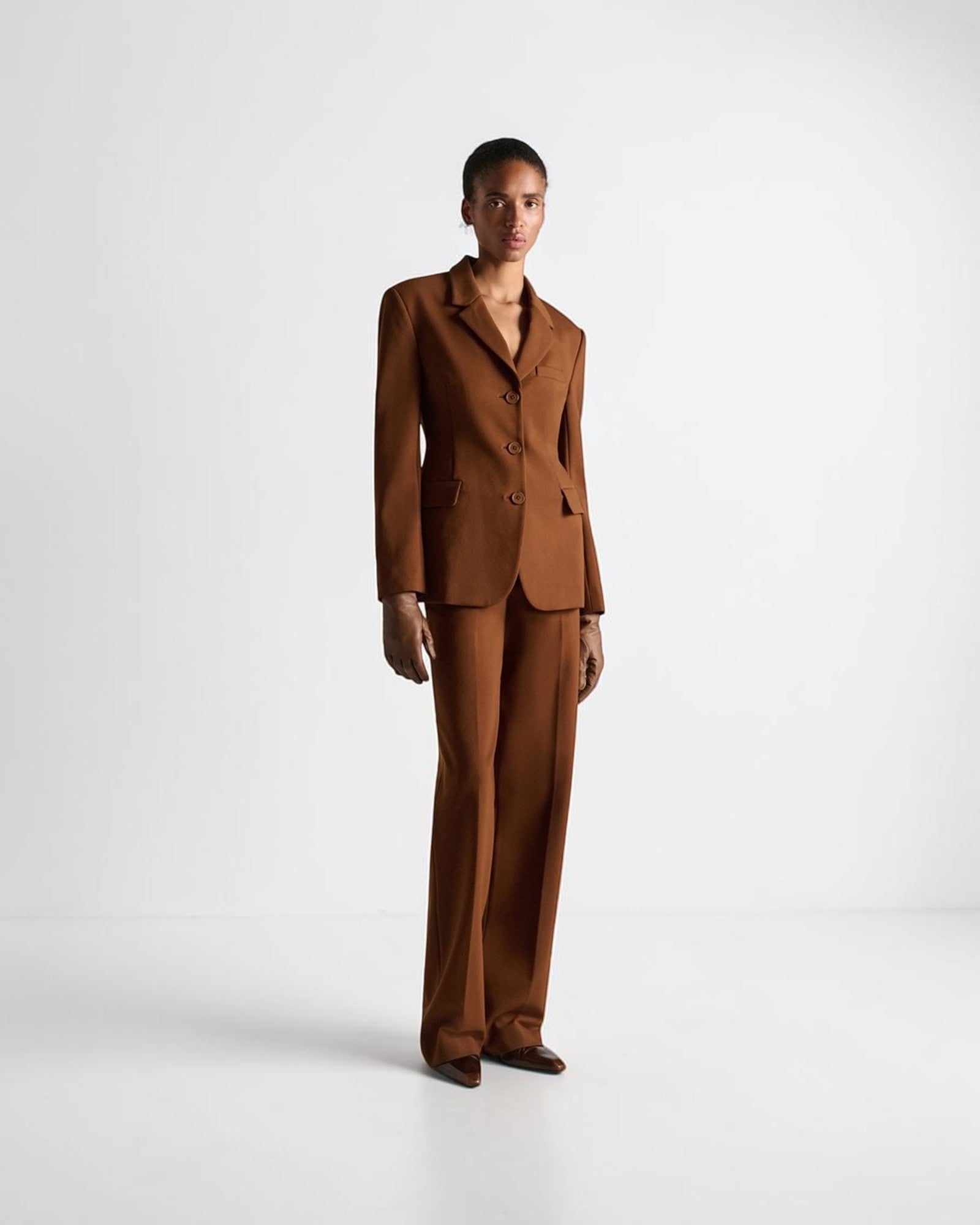 Wide-Leg-Hose Warmes Braun