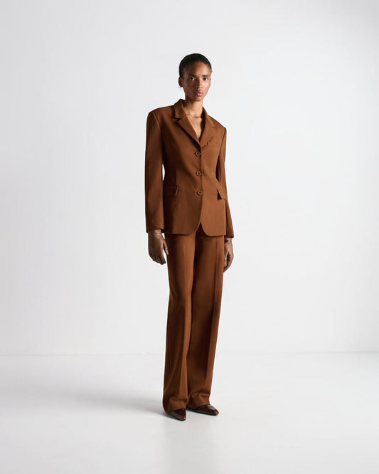 Wide-Leg-Hose Warmes Braun