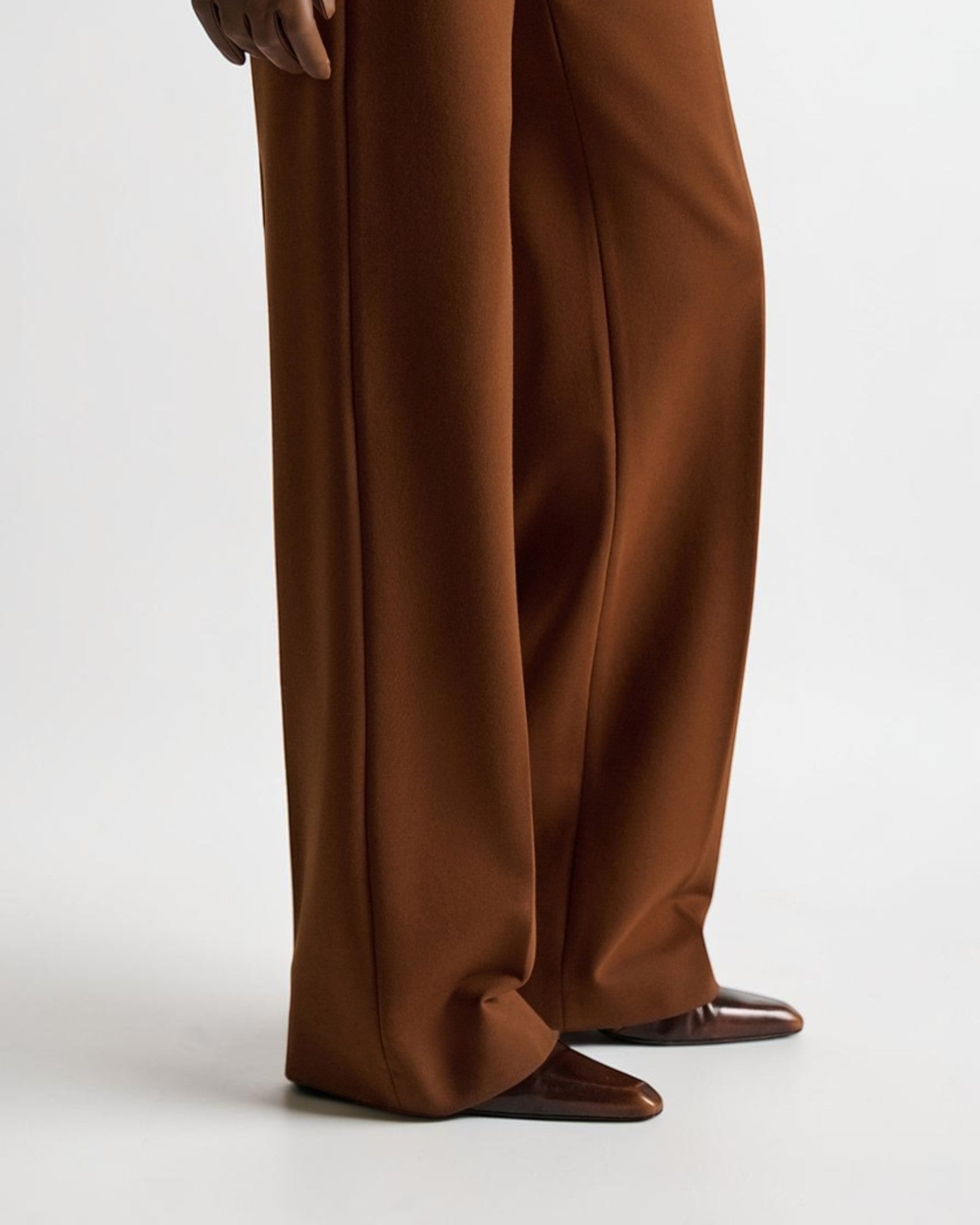Wide-Leg-Hose Warmes Braun