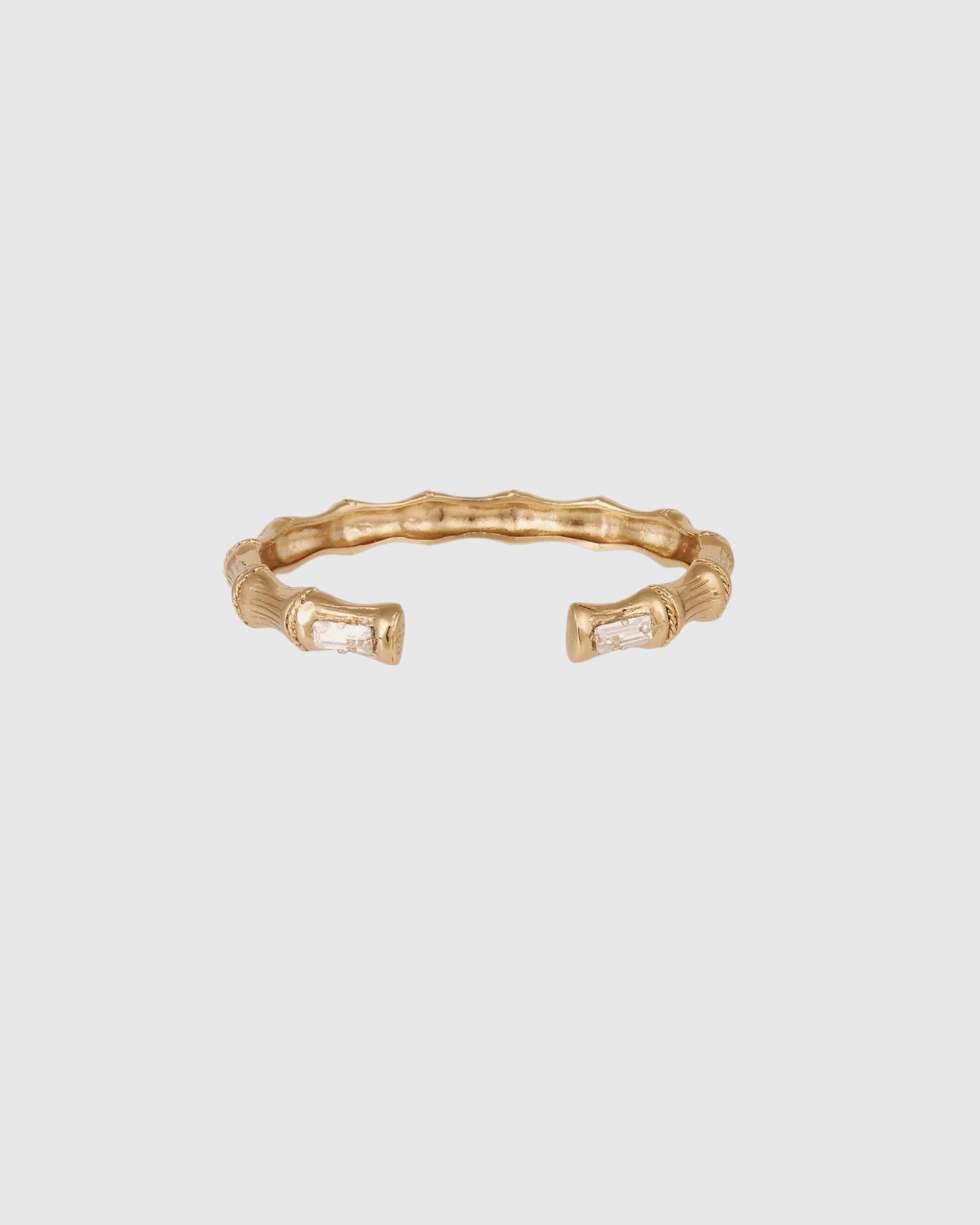 Bambou Strassarmreif Gold Weiß