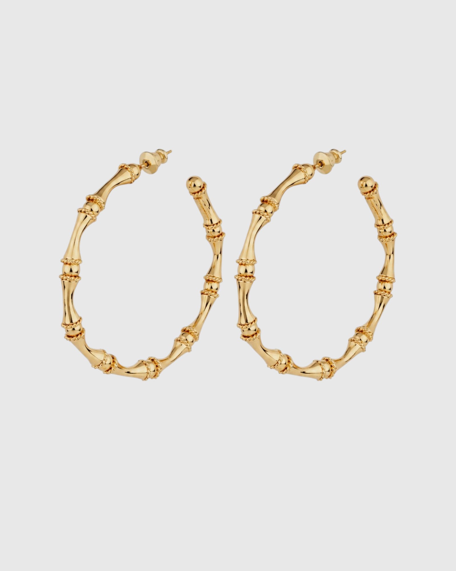 Gas Bijoux Creolen Bambou Large in Gold als Freisteller