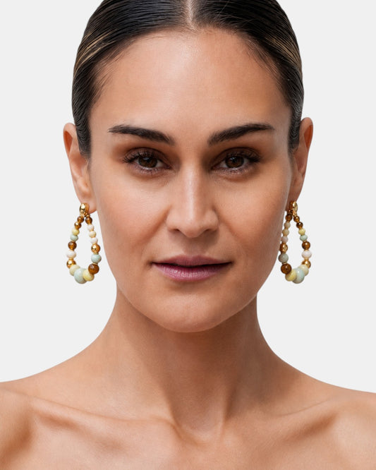 Biba Ohrringe Gold Blau Braun
