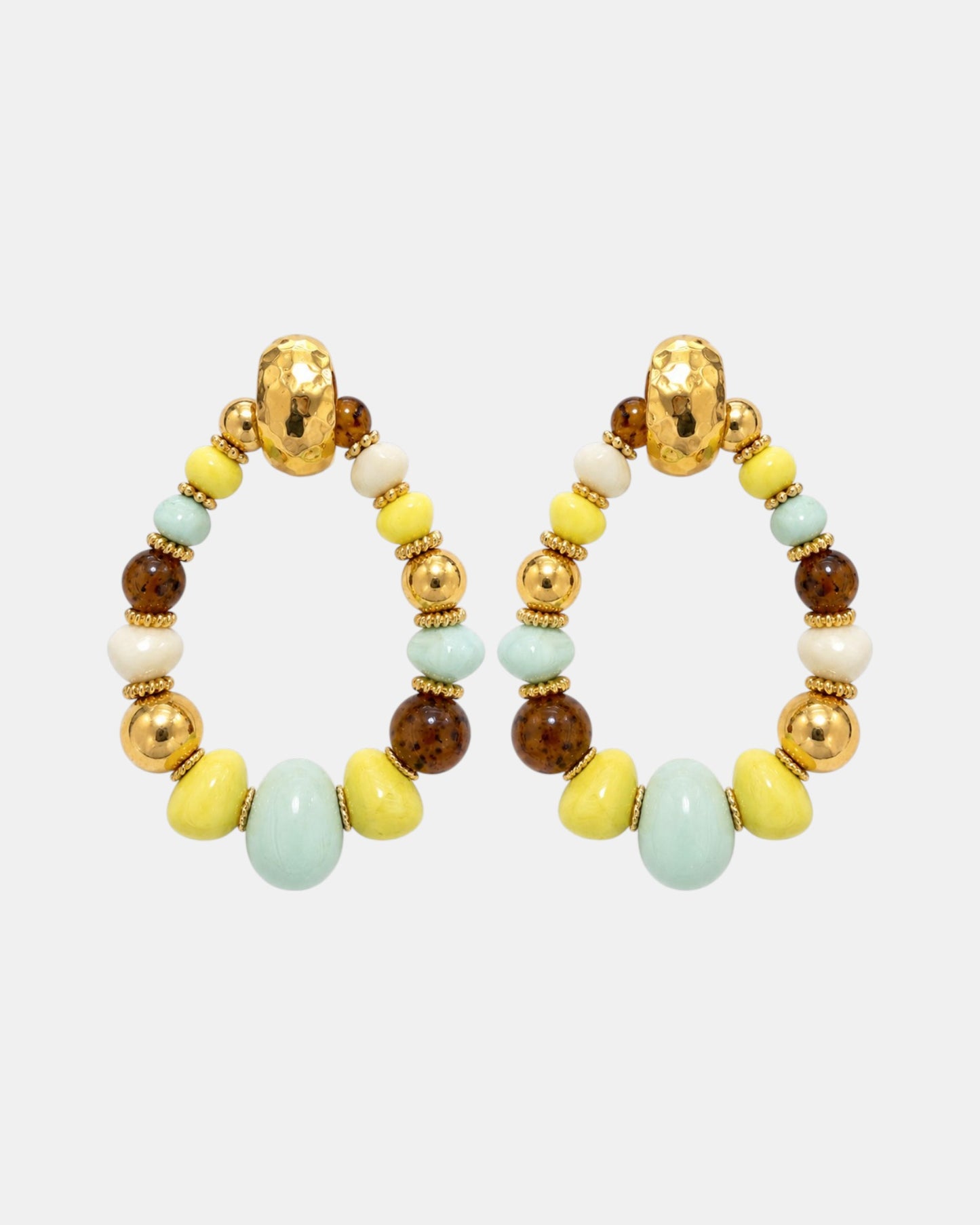 Biba Ohrringe Gold Blau Braun